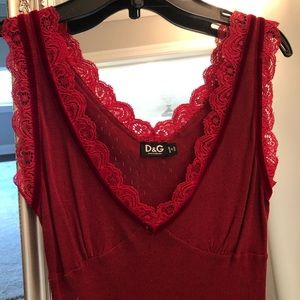 D&G lace trim scoop neck tank